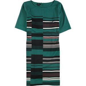Alfani Womens Printed Sheath Dress, Green, NWT